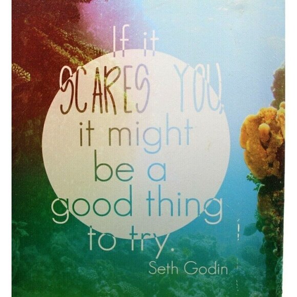 Seth Godin Wall Sign If It Scares You It Might Be A Good Thing Create Decor Blue - Picture 5 of 8